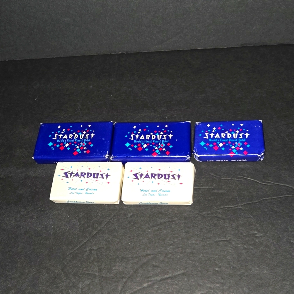 5 NEW VINTAGE STARDUST HOTEL & CASINO LAS VEGAS SOAP BARS SEALED